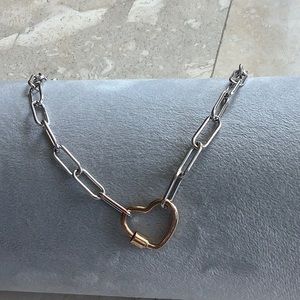 Silver and Gold Heart necklace